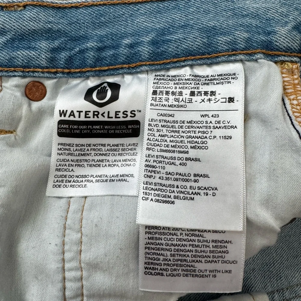 Levi's Taille Haute Line 501 High Waist Ripped Cutoff Denim Shorts Size 28